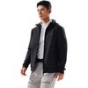 Li Ning Fitness, Knitted Fabric Solid Color Hooded Fleece Lined Warm Zipper Sweatshirt Men's Black AWDU577-1