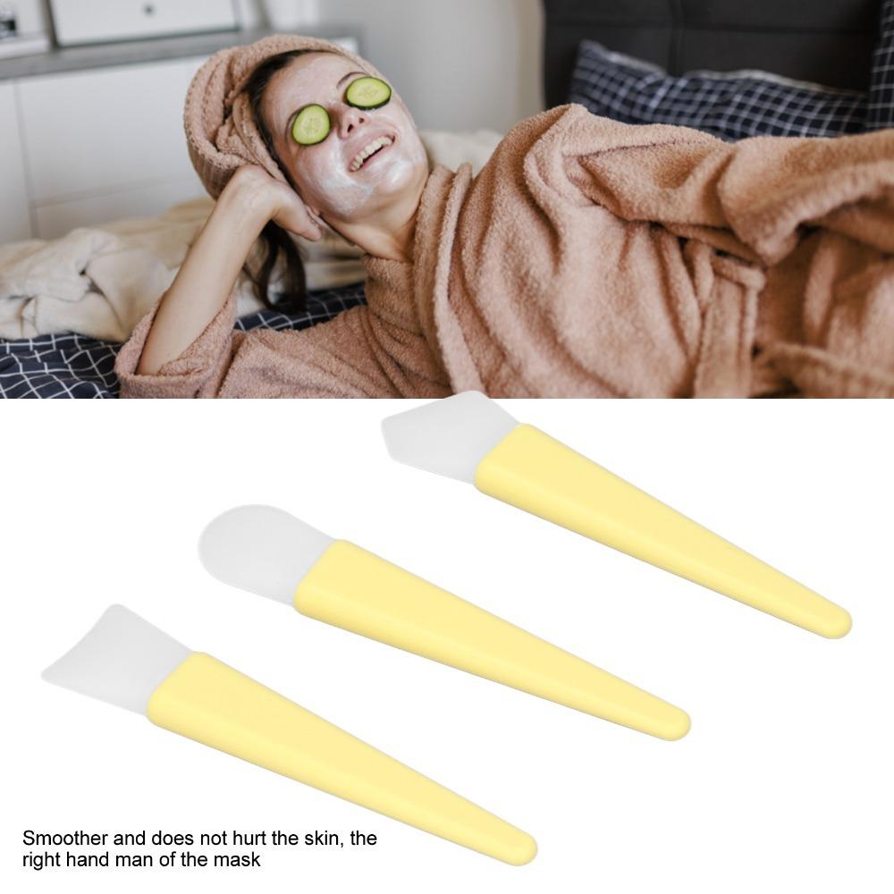 3pcs Lightweight Design Silicone Brush Applicator Kit Easy to Clean Soft Makeup Brushes Home Use