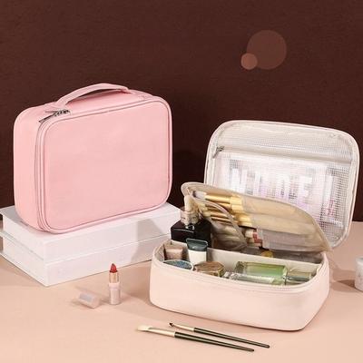 Sac à Cosmétiques Imperméable Grande Capacité Organisateur Multi-couches Sac de Toilette de Voyage Trousse de Maquillage Portable pour Femmes Sac à Main Cabine