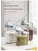 Transparent Portable Sealed Container with Measuring Cup for Grain, Cereal, Rice, Cat Food - Moisture & Insect Proof Kitchen Storage.