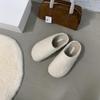 Baotou Fluffy Half Slippers for Women To Wear Outside Autumn and Winter 2025 New One-pedal Thick-soled Plush Thermal Cotton Slippers