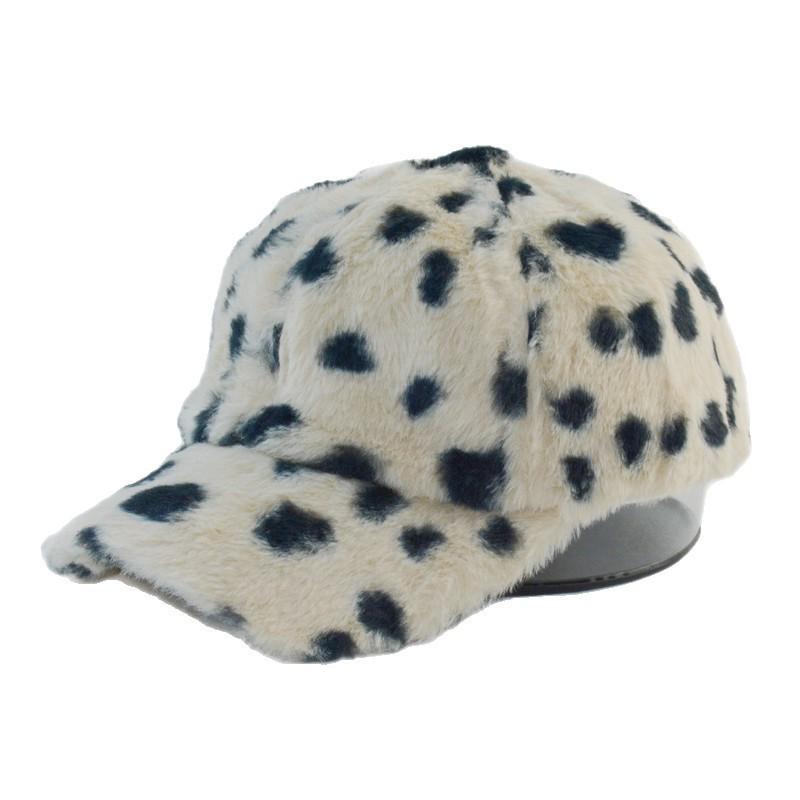 Женская плюшевая бейсболка с леопардовым принтом - Осенне-зимняя теплота, Модная корейская кепка-утка Adjustable