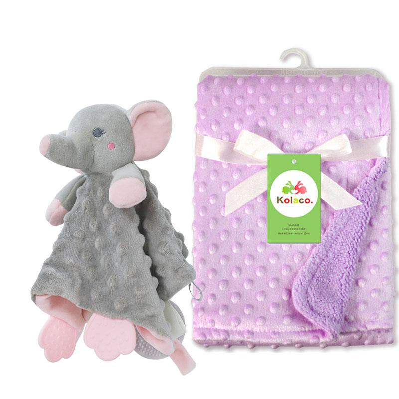 Couverture personnalisée pour bébé nouveau-né avec poupées d'animaux personnalisées pour poussette, serviette de sécurité, coffret cadeau pour baby shower (as the picture,Name customized)