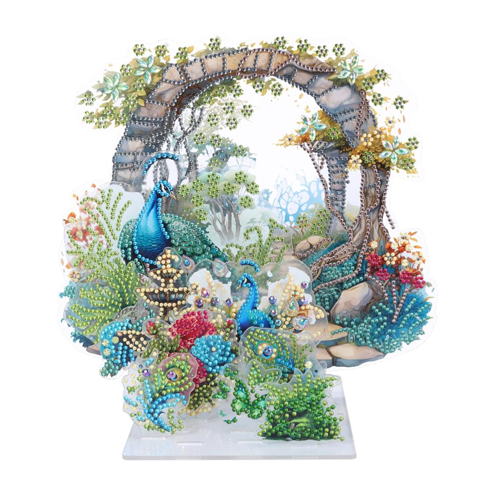 Acrylic Flower Table Top Diamond Painting Ornament Kits 5D DIY Diamond Art Tabletop Decorations DIY for Xmas Table Office Home