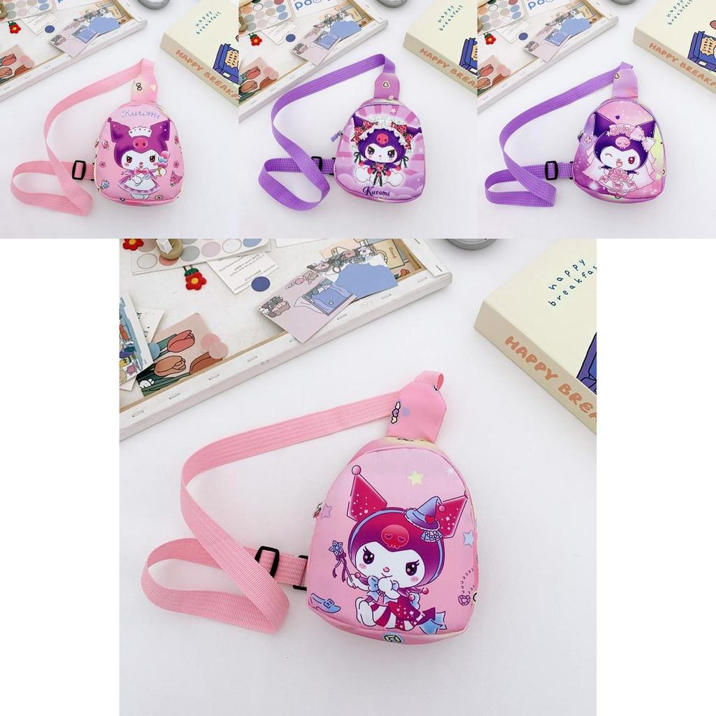 Kuromi Cartoon Kids Coin Wallet With Polyester Lining For Daily School Use