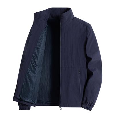 Frühling und Herbst Neue Jacke Herren Vielseitiger Kragen Freizeitjacke Sport Winddicht Locker Einfarbig Übergröße Jacke