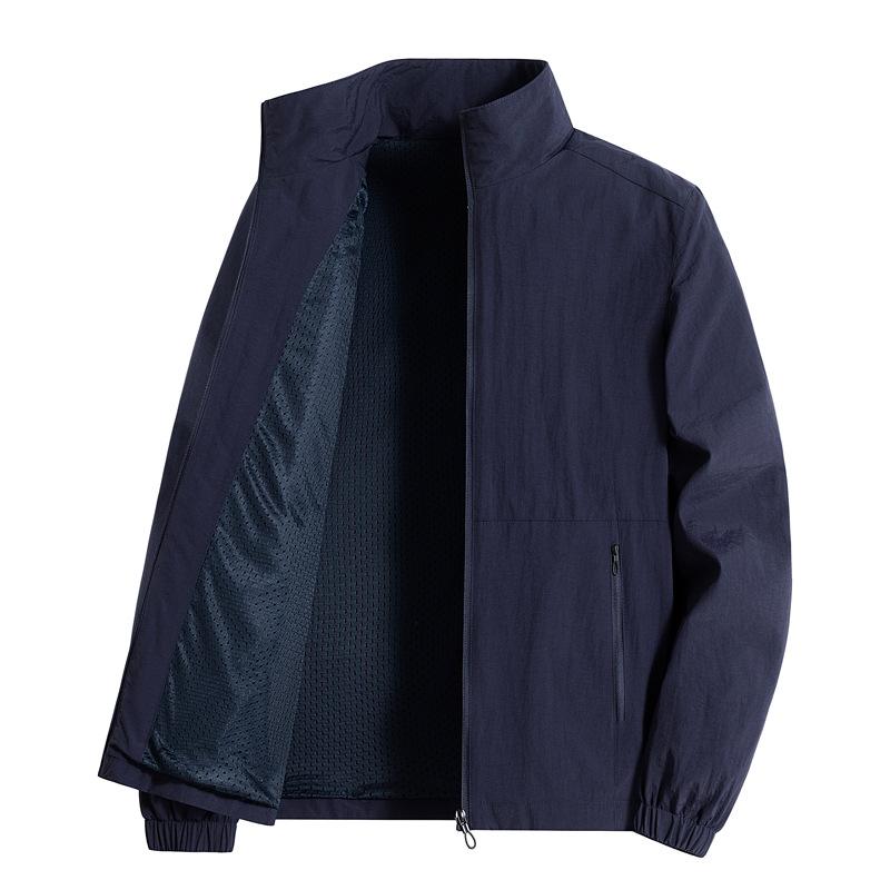 New Autumn Jacket for Men's Versatile Collar Casual Jacket Sports Windproof Loose Large Size Jacket
