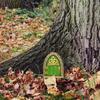 Miniature Wooden Fairy Door Sculpture for Outdoor Yard Art Garden Tree Decor Creative Elf Door Figurines With Engraved Design