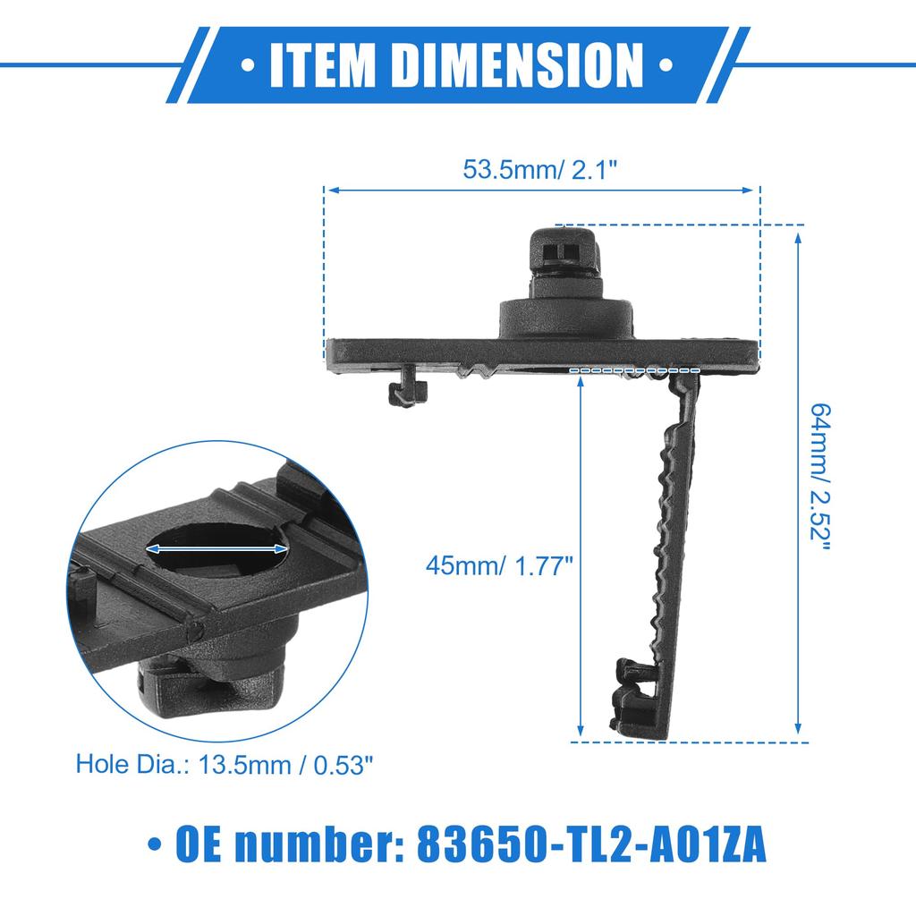 VekAuto Honda and Acura 2 Pack Car Holder Retainers Made of Non-slip Black Plastic L-Shaped Floor Mat Retainer Clips