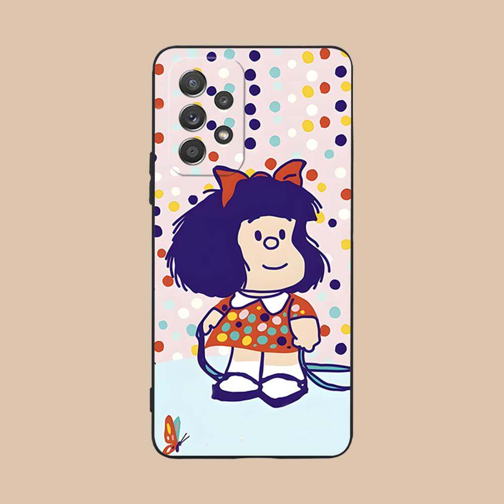 Cartoon M-Mafaldas Phone Case for Samsung Galaxy A73 72 71 70 56 55 54 53 52 36 35 34 23 16 15 5G Colour Printing Pretty Luxury