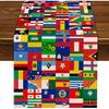 Nepnuser International Flag Table Runner for Around The World Themed Party Decoration National Hispanic Heritage Month Dining Room Home Decor