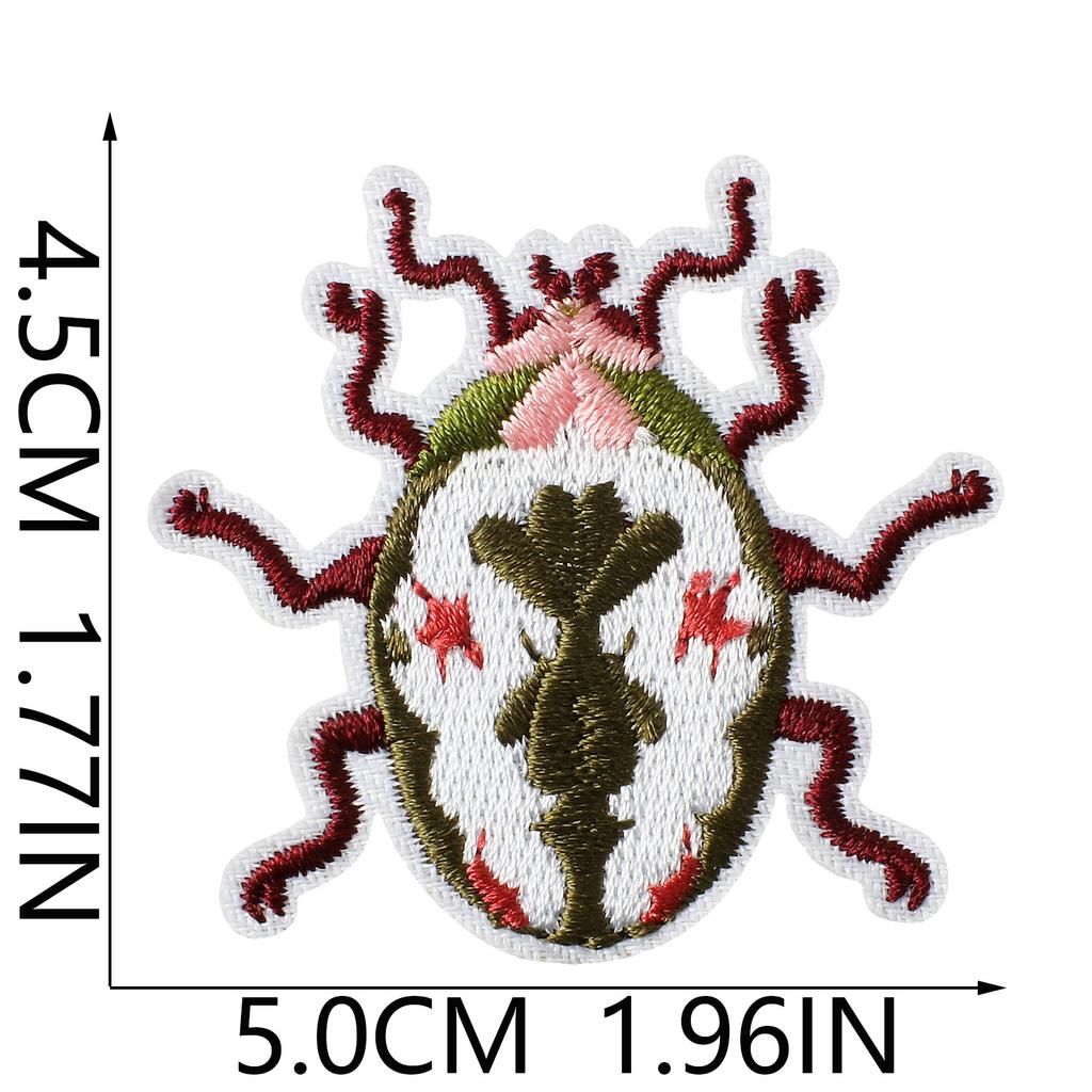 Insect Embroidery Cloth Sticker Ironing Beetle Cartoon Embroidery Chapter Beetle Patch Sticker Embroidery Label Clothing Schoolbag Decoration