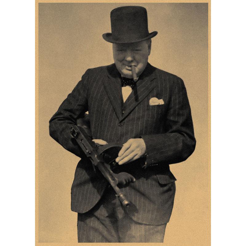 Großes inspirierendes Winston Churchill Retro Kraftpapier Poster für die Wanddekoration im Studentenwohnheim