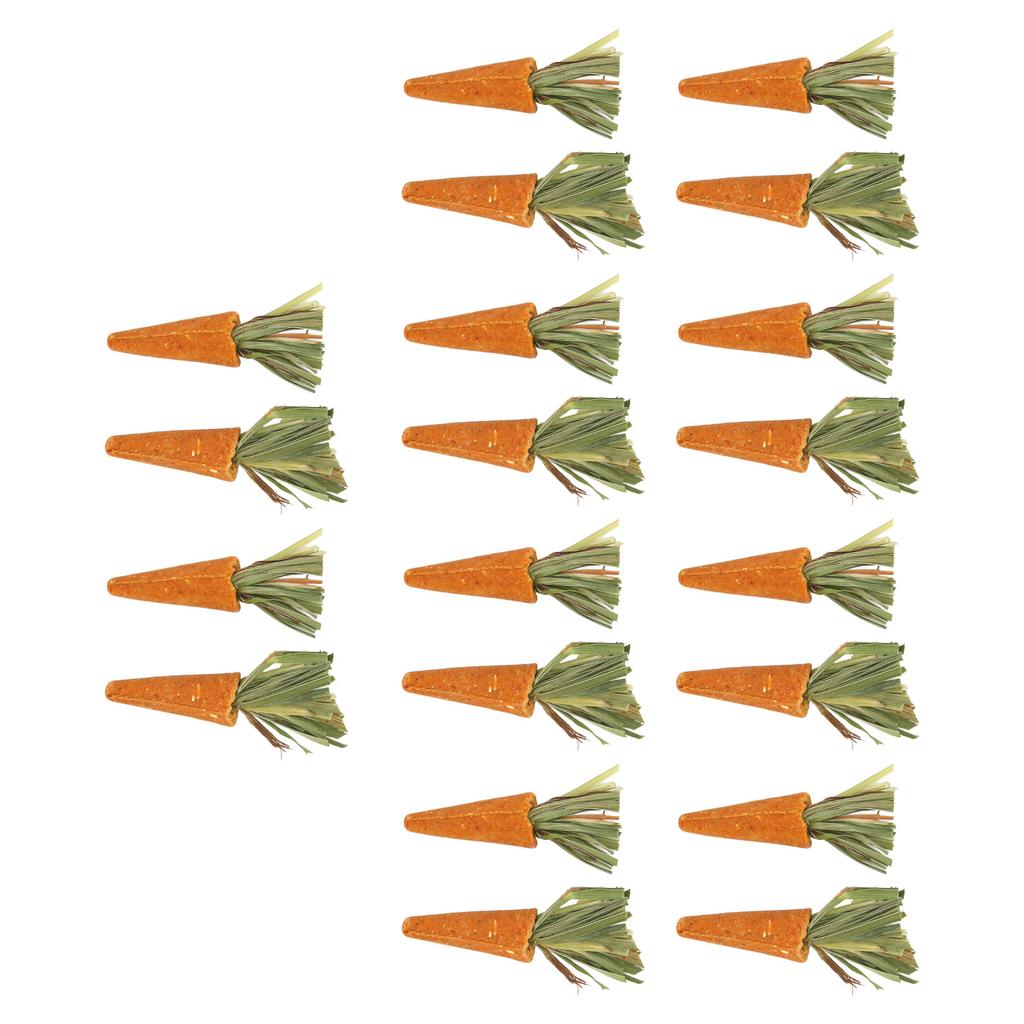 20pcs Carrot Shaped Hamster Toy Teeth Grinding Decorative Crude Fiber Small Animal Chewing Toys for