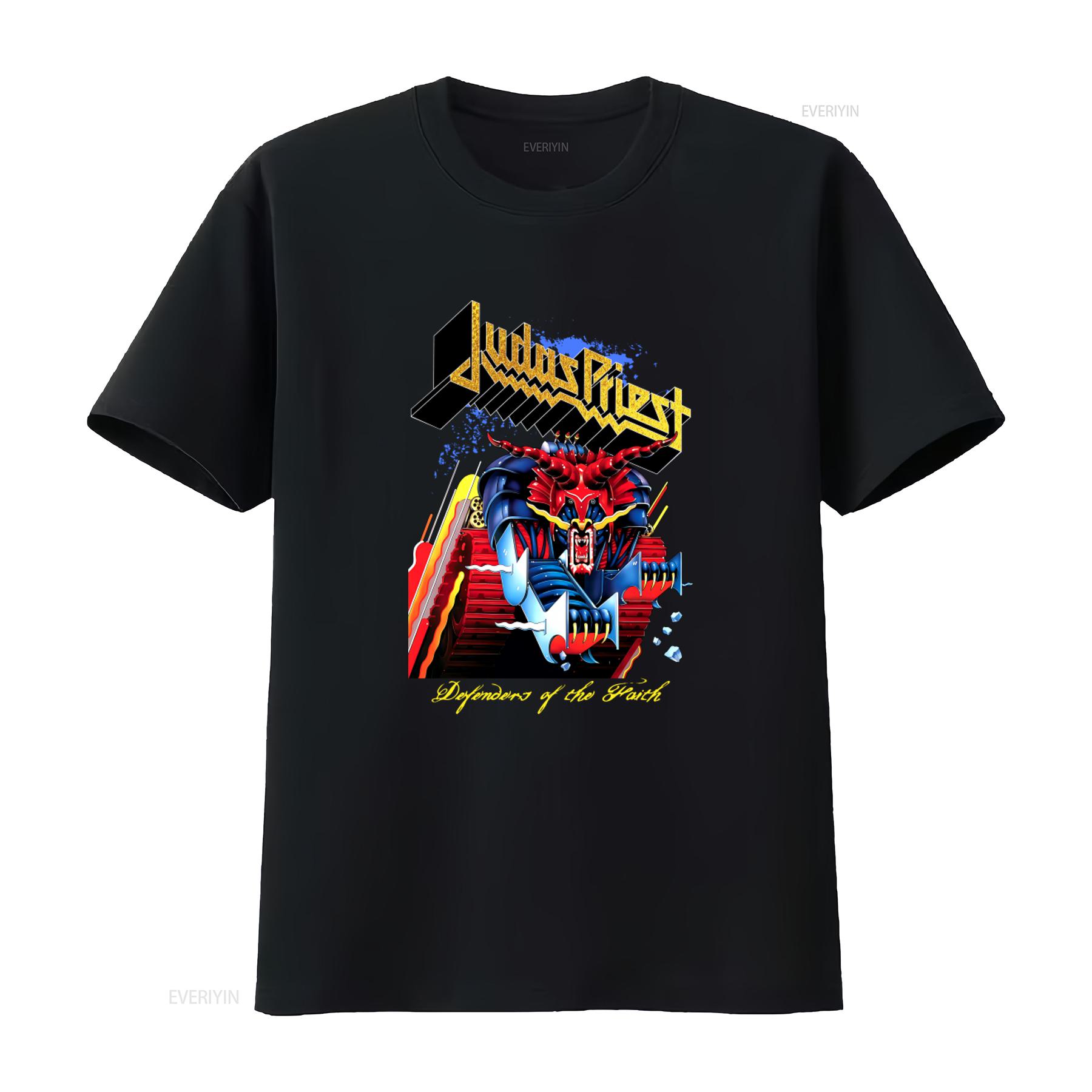 

Judas Priest Defenders of the Faith T Shirt Official Merch for Metal Fans vintage Washed Casual homme graphic Stretched 4XL