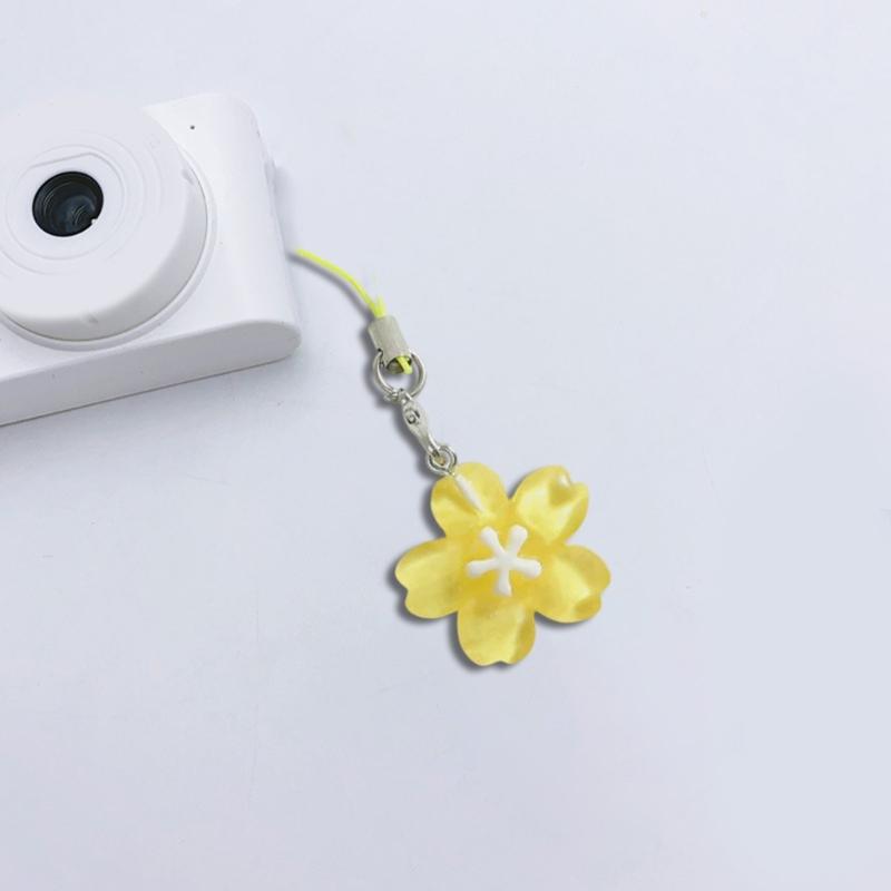 Plastic Resin Floral Keychain Cute Flower Design Clear Sweet Accessory For Backpacks Key Rings Girls Gifts