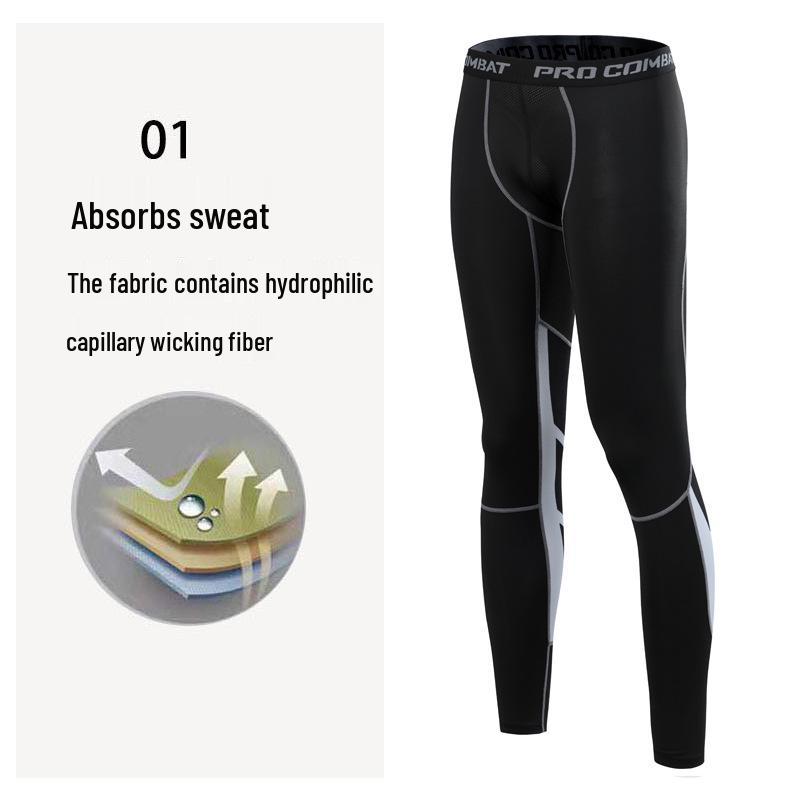 Men's Quick-Dry Sports Tights for Basketball, Football, Running, and Fitness