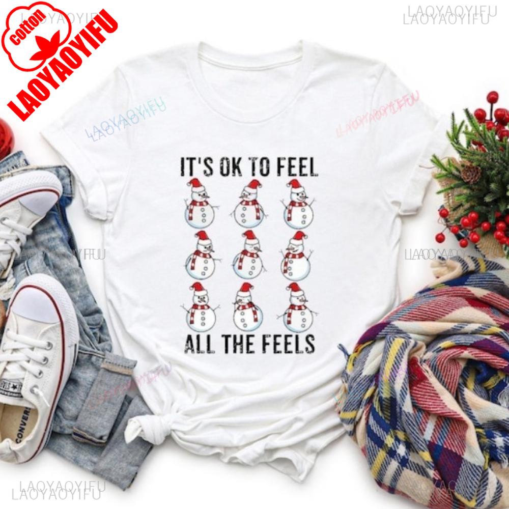 Christmas Unisextal Health Unisex TShirt Feeling Positive Diversity Be Yourself Therapist Tops Its Ok The Feel All The Feels Tops S