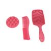 3-teiliges Haarbürsten- und Kammset Hohlkamm Breitzahnkamm Doppelzahn-Haarwaschbürste für