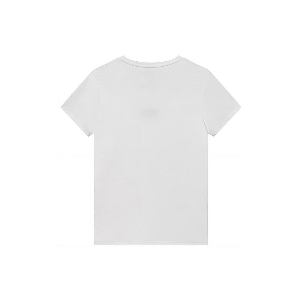 Fila Simple Solid Color Embroidered Skin-Friendly Regular T-Shirt Women Tops White F11W928108FWT