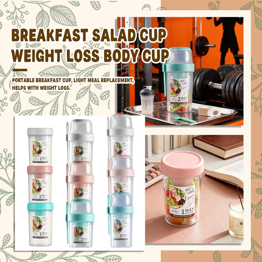 Seal Lock Shaker Cups With Lids And Spoons, Overnight Oats Containers, Reusable Topping Compartment For Breakfast With Yogurt, Cereal Or Oatmeal