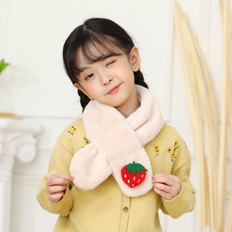 Children's Winter Rabbit Scarf - Thick Faux Fur Neck Warmer for Baby and Parent-Child, Cartoon Design for Christmas and New Year