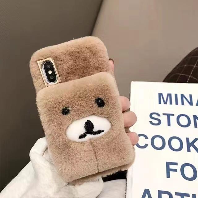 Plush Wrist Teddy Bear for IPhone 16 PROMAX Phone Case XR for Apple 15 Autumn/winter 14 Women 13 Warmth 12
