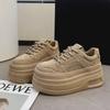 Sneakers Donna Retro in Pelle Nabuk, Autunno/Inverno, Suola Spessa, Stile Casual Versatile