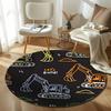 Free Shipping Construction-Themed Kids Room Play Area Rug Round Carpet for Home Sofa Bedroom,gift