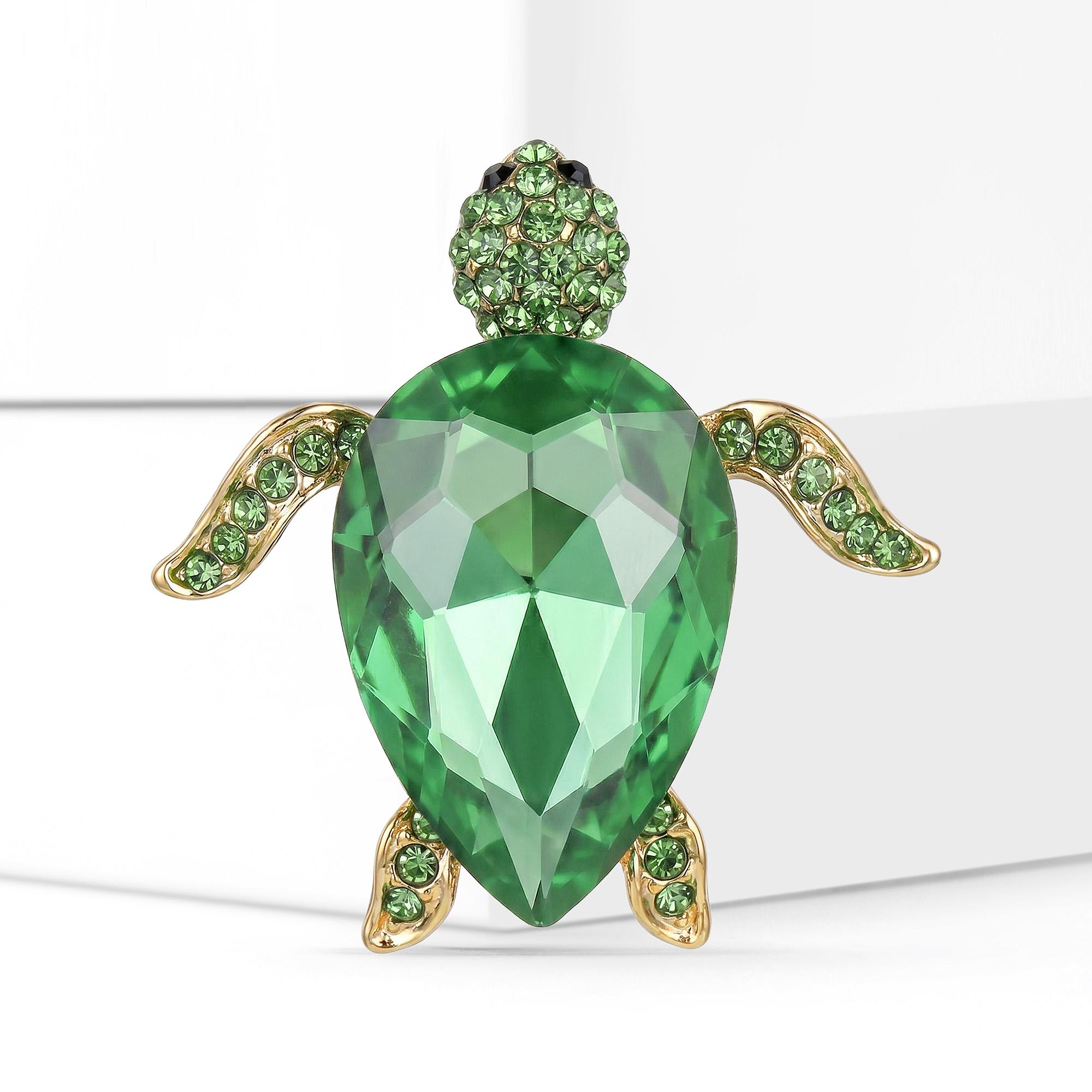 

Stylish Rhinestone Turtle Brooches for Women Summer Style Animal Pin Friend Event Party New Gifts Jewelry Decoration Accessories