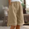 Shorts For Women Knee Length Beach Vacation Clothes Rolled Hem High Waisted Shorts Summer Outfits