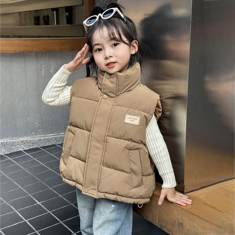 

Girls Winter Down Cotton Vest - Fashionable Thickened Sleeveless Jacket for Baby, Kids, and Teens 160 (Height ~155 cm)