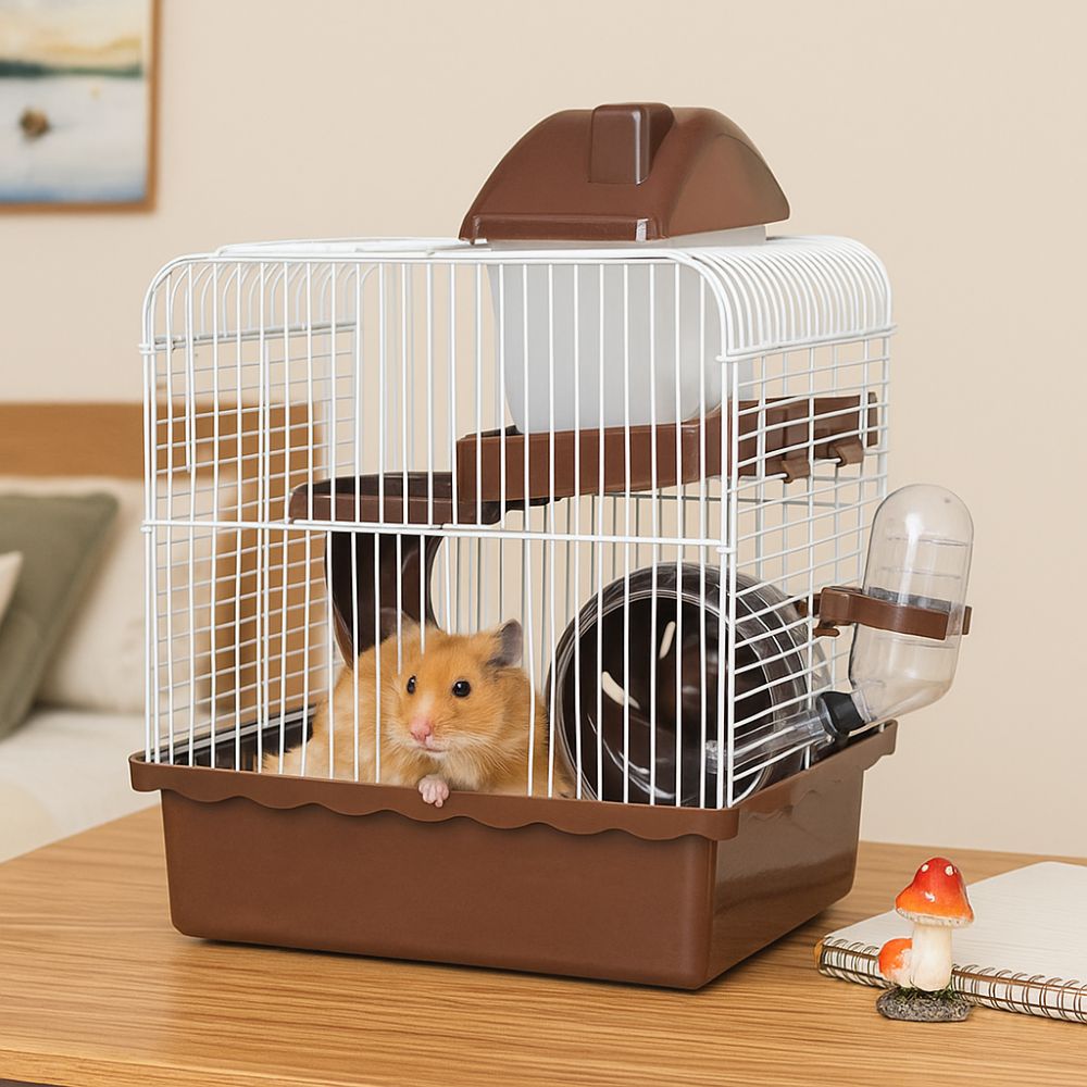 Removable Hamster Habitat Cage Feeding Bottle Hamster Nest Pet Castle Cage  Small Animals