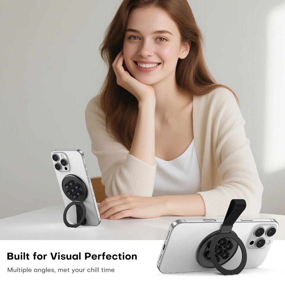 Silicone Suction Cup Phone Ring Holder Foldable Cell Phone Grip Stand Phone Stand  Smooth Surface