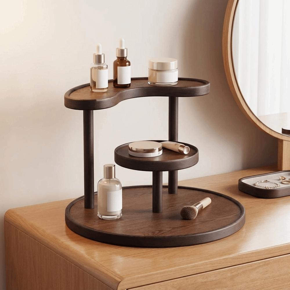 Curved Edge Round Base Storage Rack Detachable Perfume Jewelry Display Stand  Study