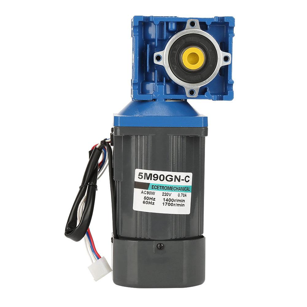 90W Worm Speed Reduction Gear Motor High Torque CW CCW Motor with Speed Governor AC 220V (60K)