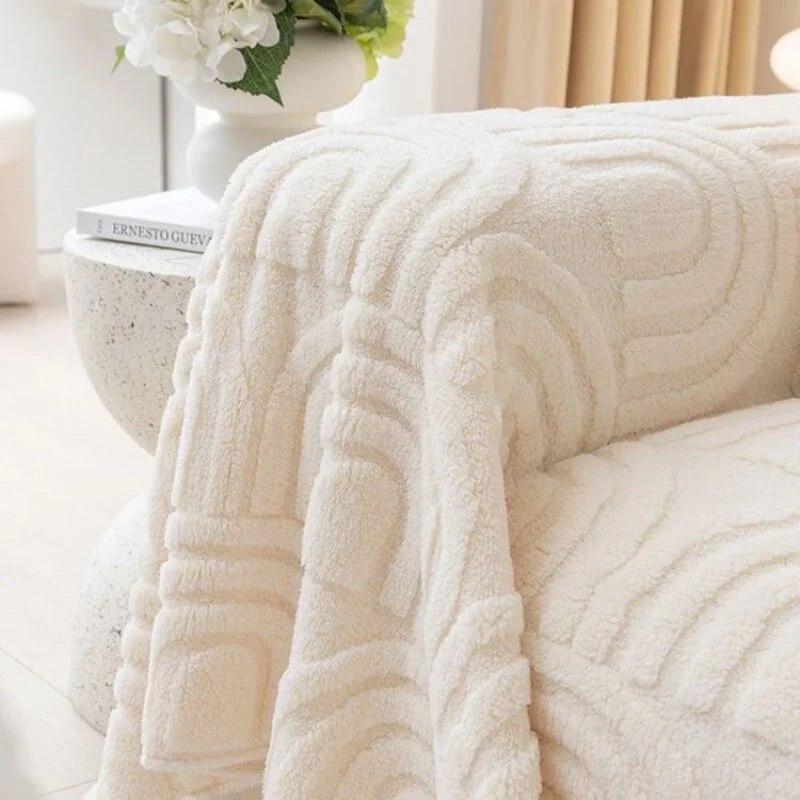 Anti Cat Scratch Plush Sofa Towel Full Package Winter Thickened Sofa Cover Simple Modern Sofa Cover Cloth Blanket