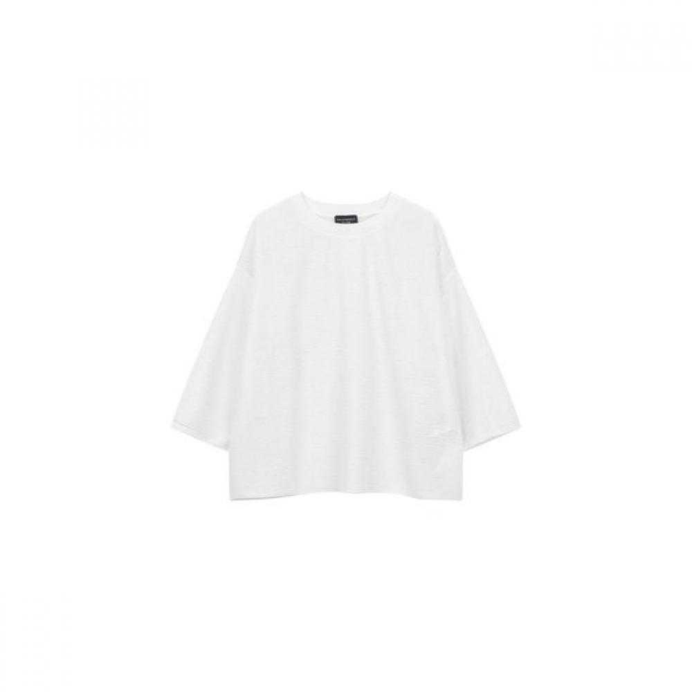 Emporio Armani Women S Ribbed Sheer Crew Neck Knit  A524126508 XS