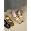 French Square Toe Flat Single Shoes Women's Autumn Vintage Soft-soled Mary Jane Shoes Shallow Commuter Women's Shoes