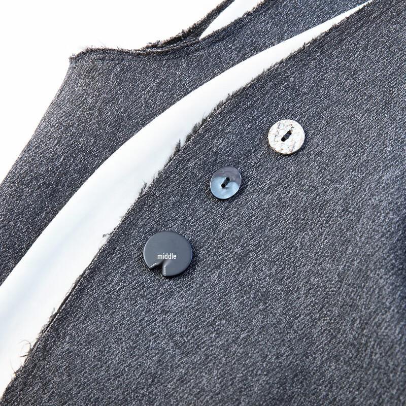 Sisbaishe Damen V-Ausschnitt Colorblock Faux Zweiteiler Anzugweste