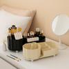 Plastic Cosmetic Storage Box 360° Rotating Large Capacity Makeup Brushes Holder Anti-slip Space Saving Makeup Organizer Desktop