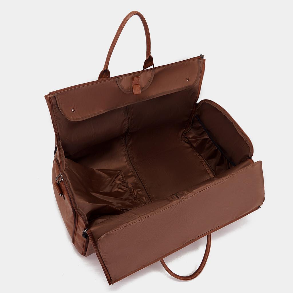 Travel Convenient Portable Garment Bag Large PU Leather Luggage Bag