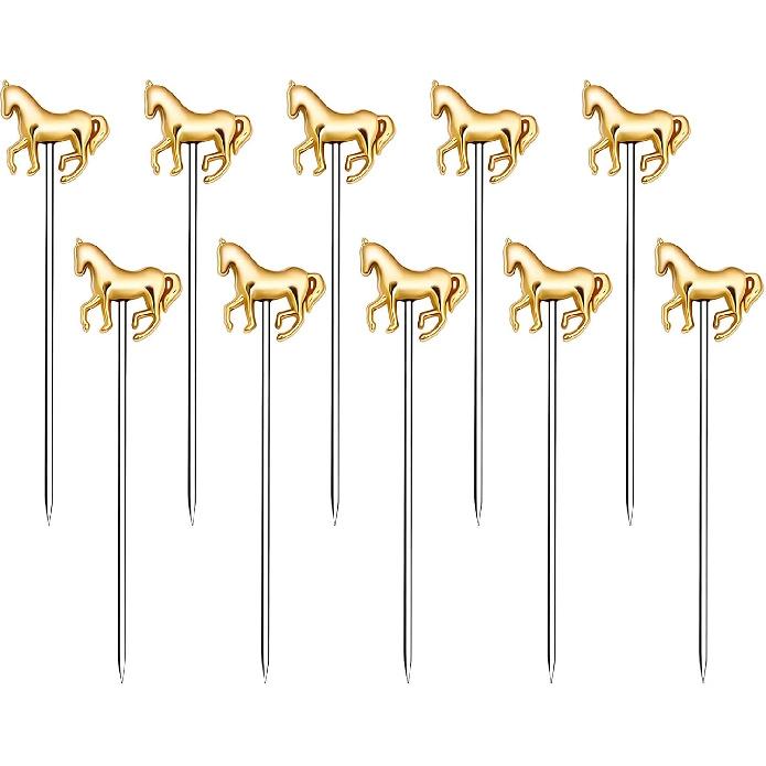 10 PCS Horse Cocktail Picks, Stainless Steel Cocktail Toothpicks, Martini Picks for Drinks Appetizers Frui Toothpicks