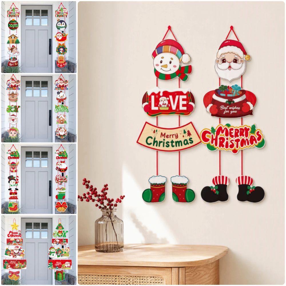 Multicolor Merry Christmas Door Hanger Santa Clause Christmas Tree Ornament  Home Decoration