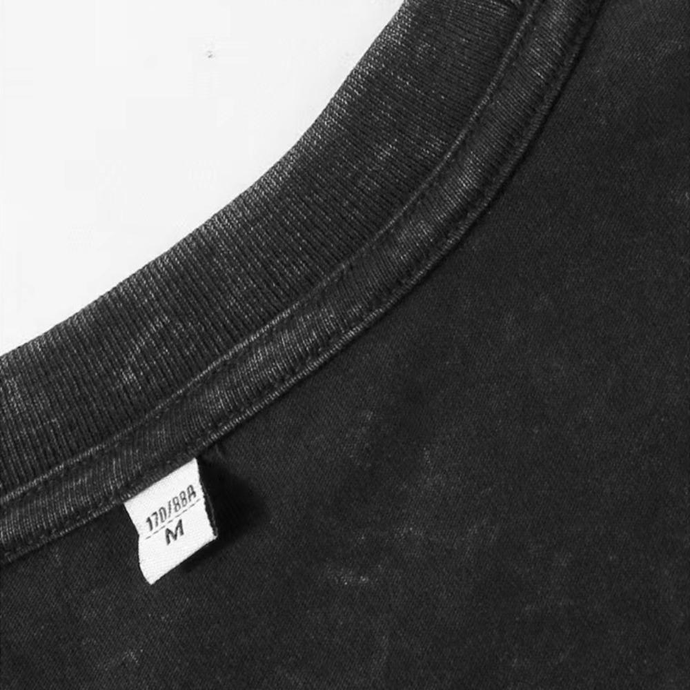 230G Praná Vintage Pánské Tričko s Krátkým Rukávem, Všestranné Jednobarevné Volného Střihu s Kulatým Výstřihem, Trendy Top Ins