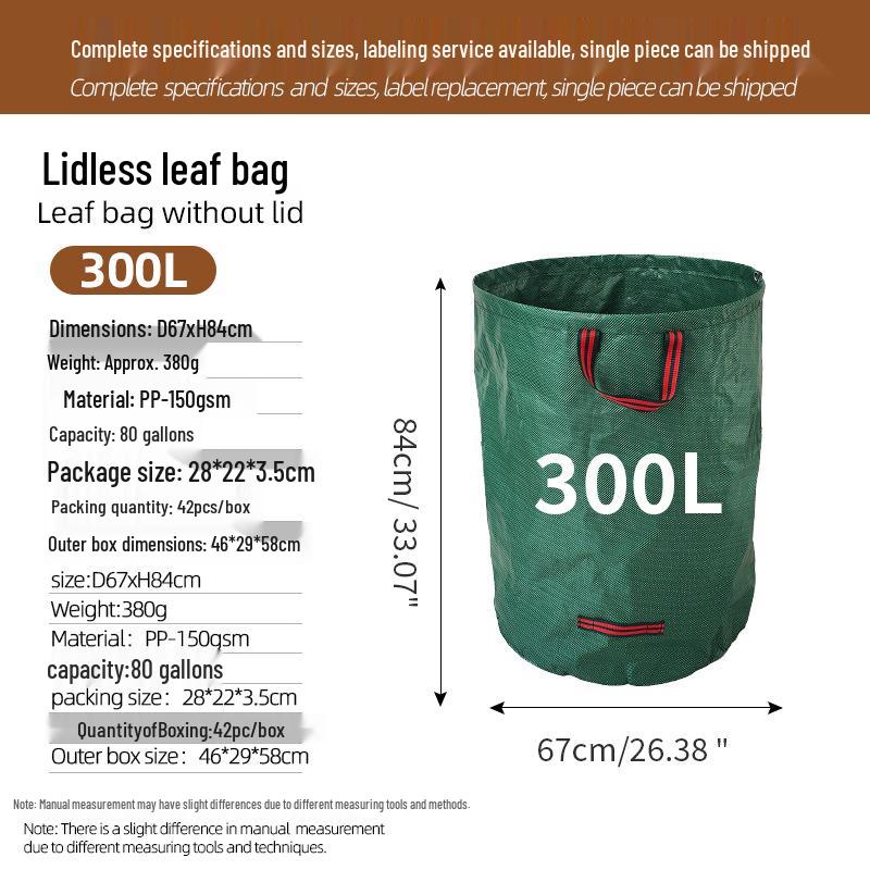 Reusable Large-Capacity Leaf Collection Bag with Slanted Opening