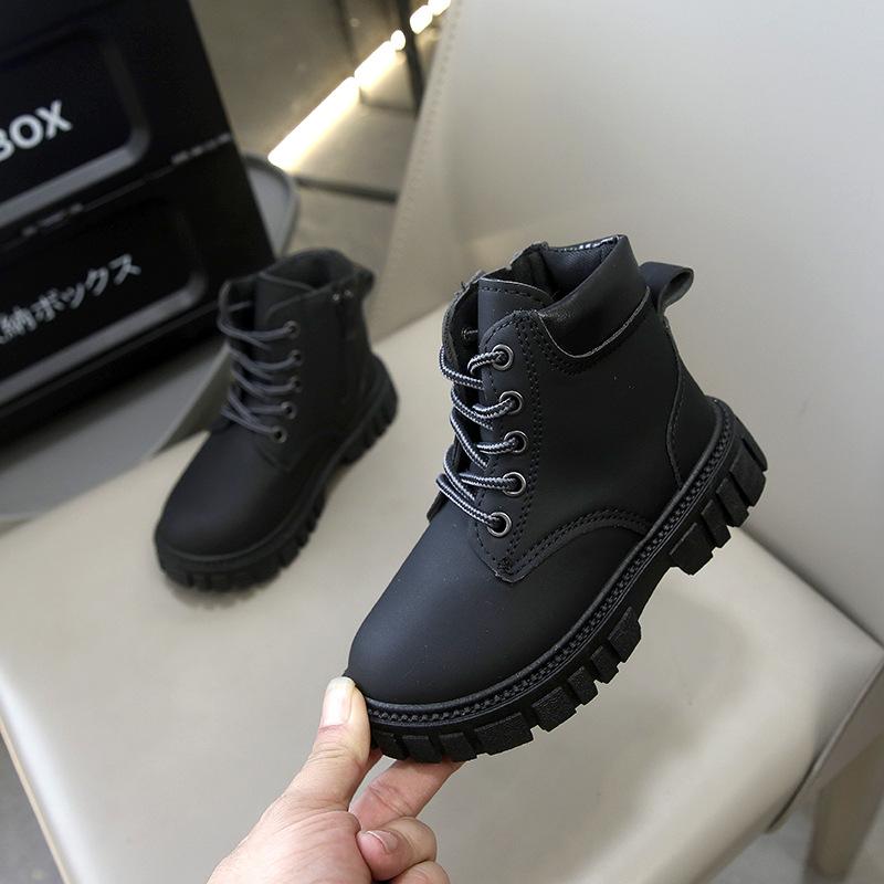 Martin Boots Women's Children's Spring and Autumn 2025 New Little Girl Leather Boots Boys Baby Middle and Older Children's Big Yellow Boots Short Boo
