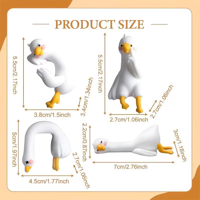 Resin Cartoon Animal Decor For Desk Car Dashboard Tv Monitor Gift Idea Cute 3D Duck Figurine Mini Resin Duck Ornament Playful