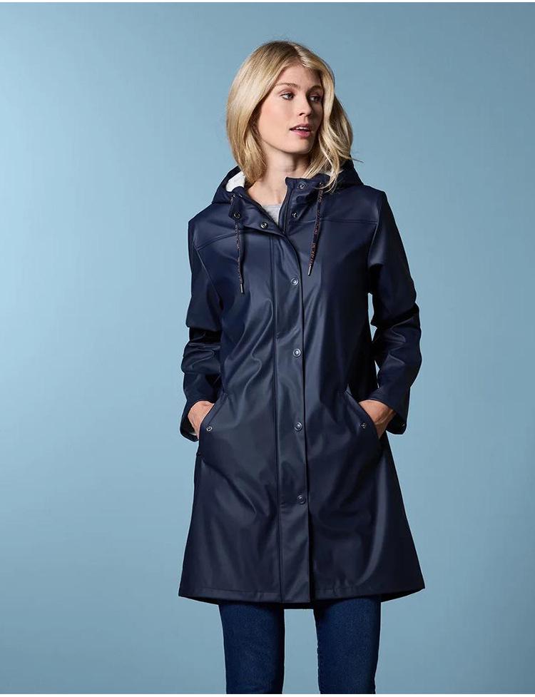 Umweltfreundlicher Damen PU Trenchcoat in mittlerer Länge für Wandern und Freizeit