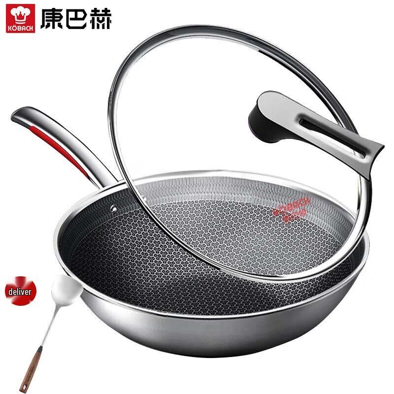 KOBACH 32cm 316L Stainless Steel Non-stick Wok